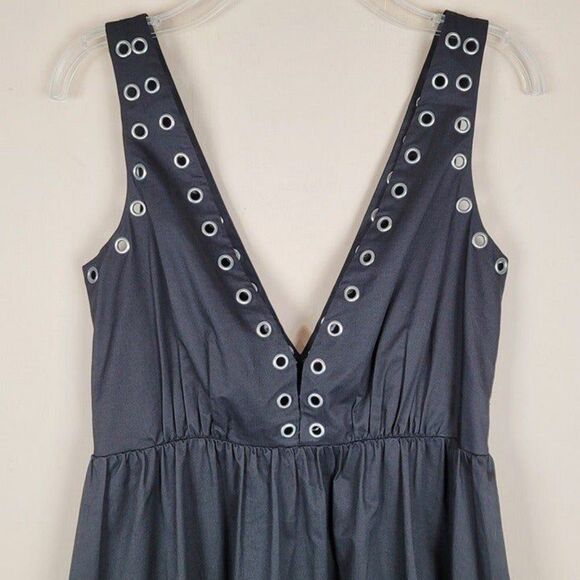 Marciano Size S Black A-Line Knee Lenght Dress Silver Rings Grommets Eyelet - Picture 5 of 12